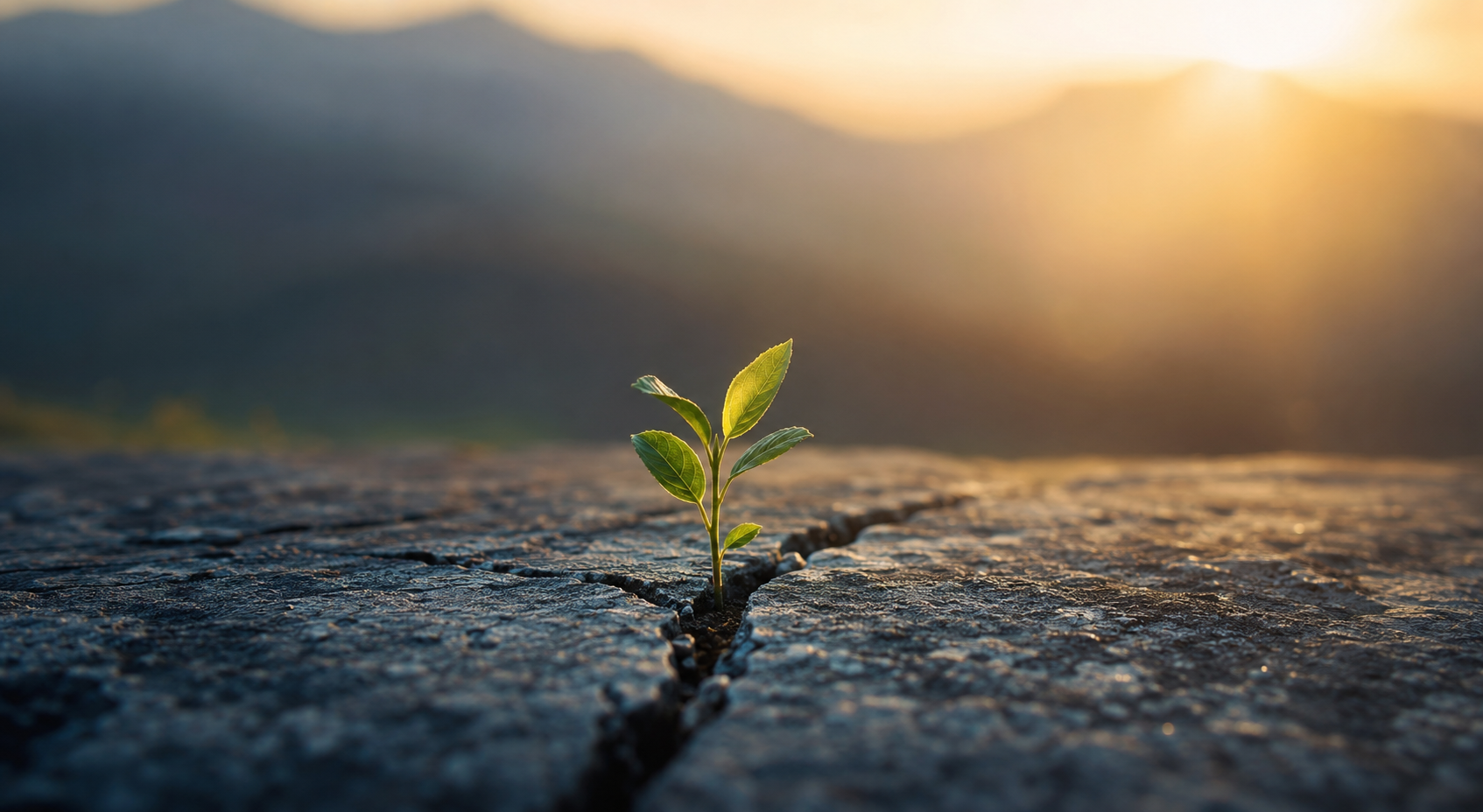 A new plant growing as a symbol of transformation